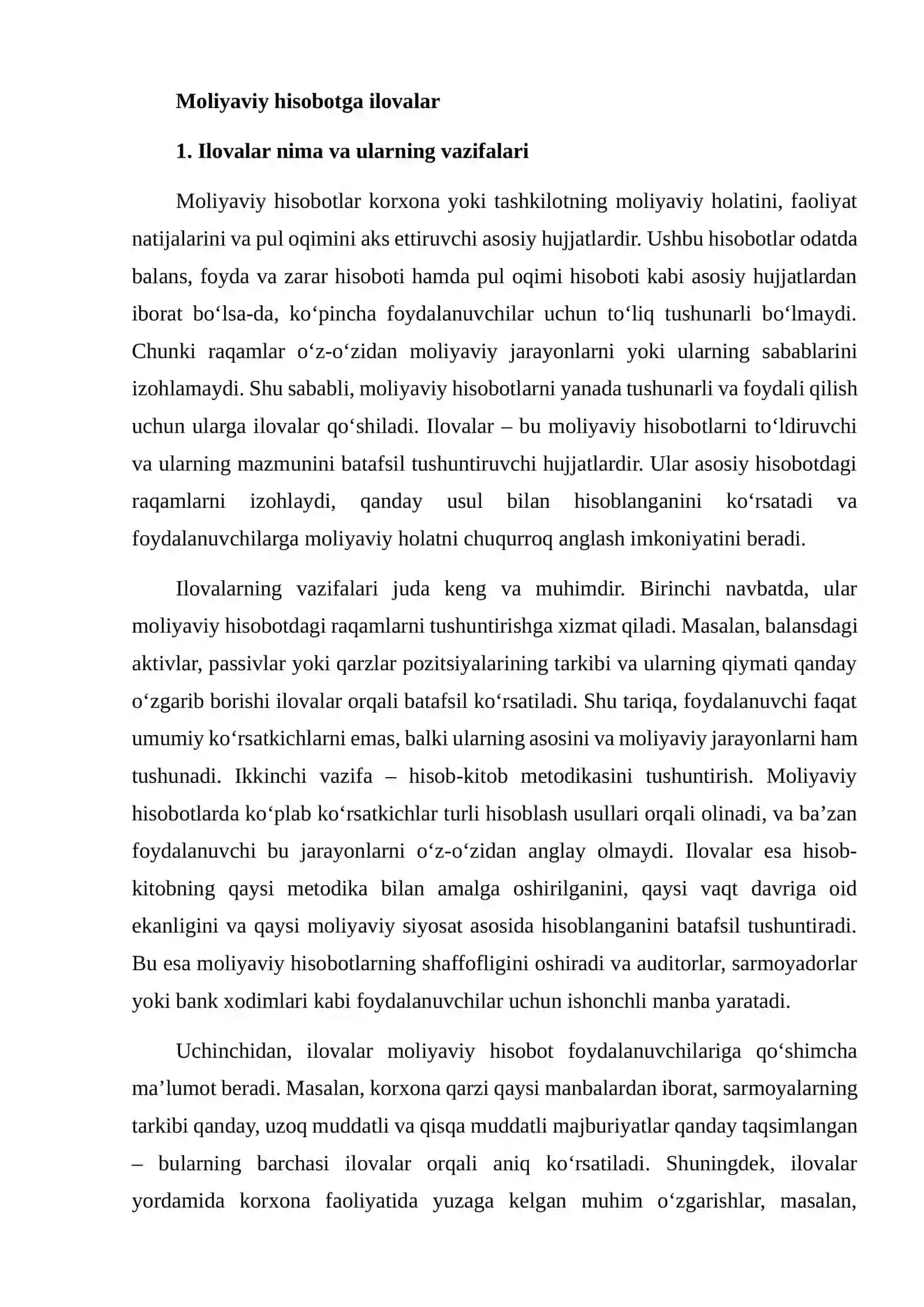 Moliyaviy hisobotga ilovalar va tushuntirish xatlari 4
