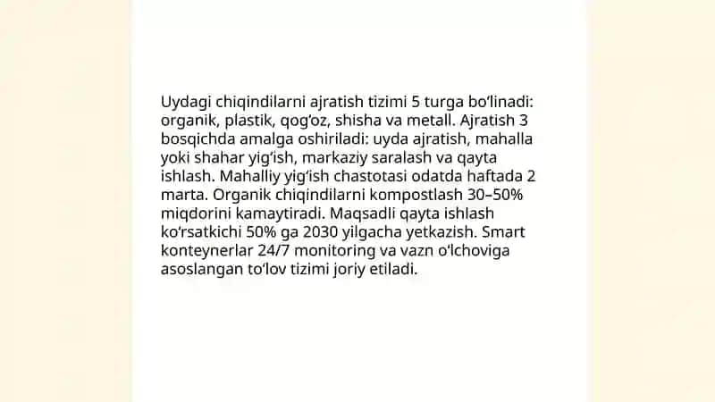 Qattiq maishiy chiqindilarning qayta ishlash va utilizatsiya qilish 4