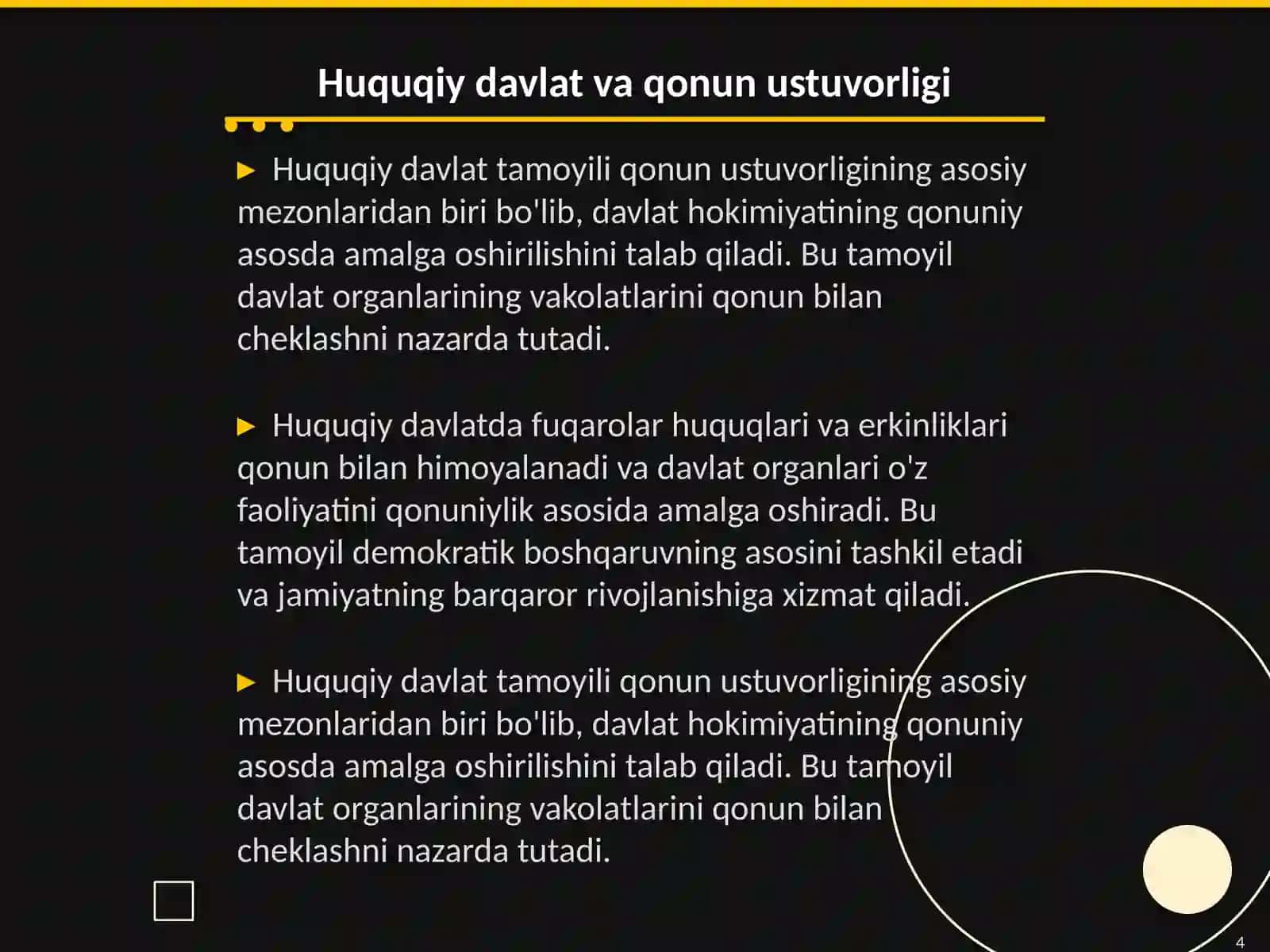 Qonun ustuvorligi ta'minlashning asosiy mezonlari 4
