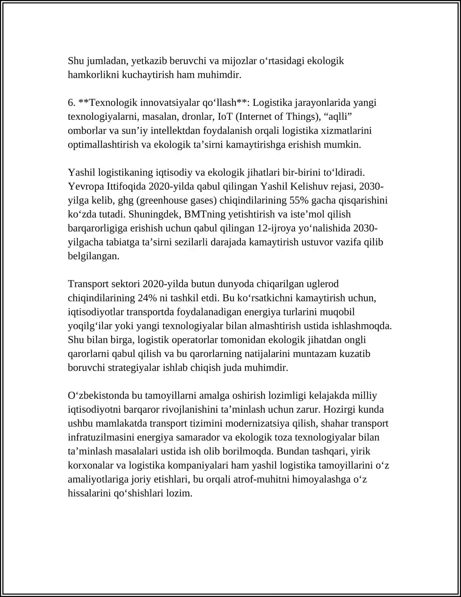 Yashil Logistika va Barqarorlik 4