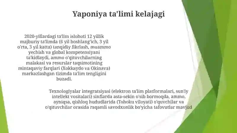 Yaponiya davlatida ta'lim tizimi 4