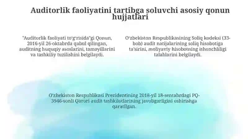 Auditorlik faoliyatining huquqiy asoslari 4