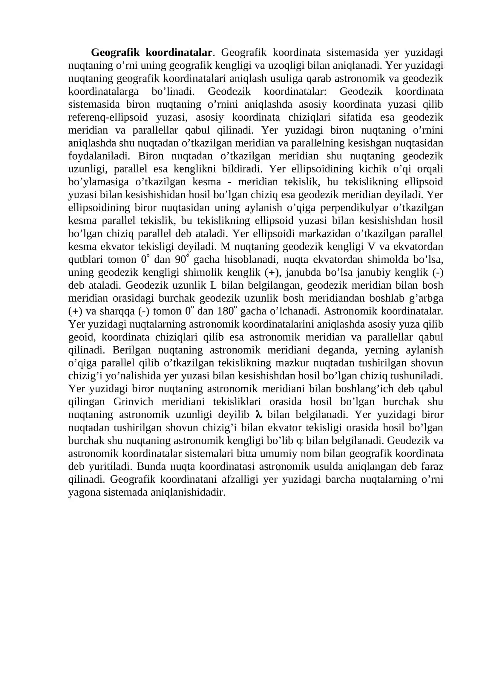 Gradus to’ri, uning elementlari. Geografik koordinatalarni toppish 4