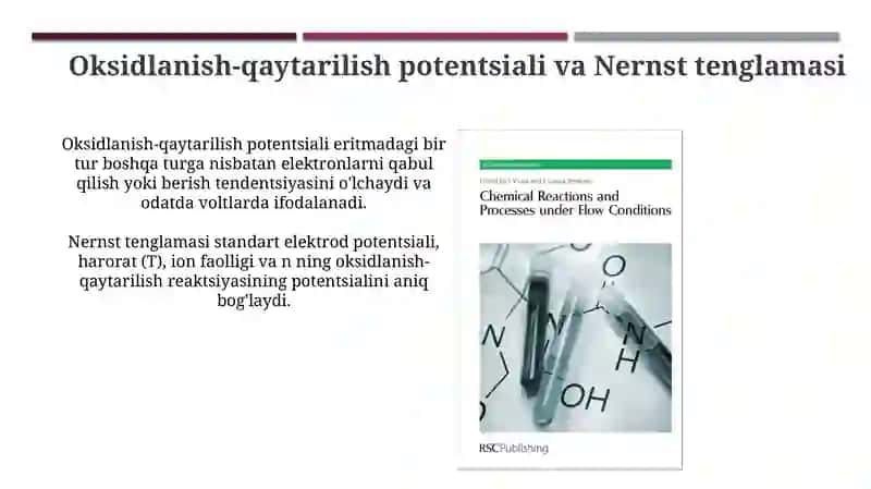 Muvozanat sharoitida oksidlanish darajasi va unga texnologik omillarning ta'siri 4