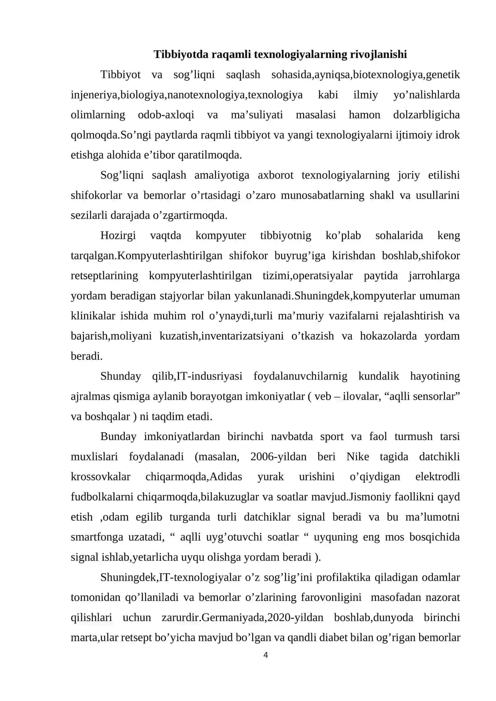 TIBBIYOTDA RAQAMLI TEXNOLOGIYALAR 4