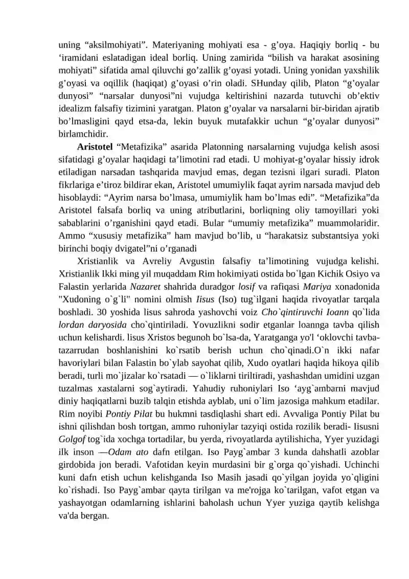 Falsafiy tafakkur taraqqiyoti bosqichlari G'arb falsafasi 4