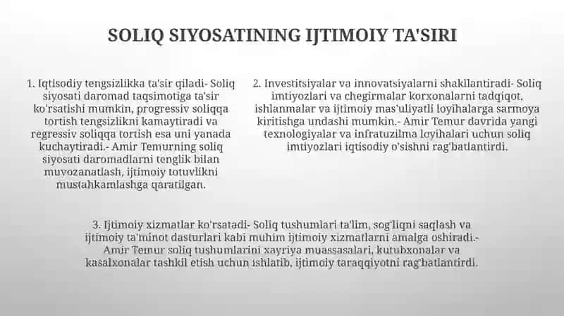 Amir Temur Davrida Soliq Siyosatning JamiyatHayotigaTa’Siri 4