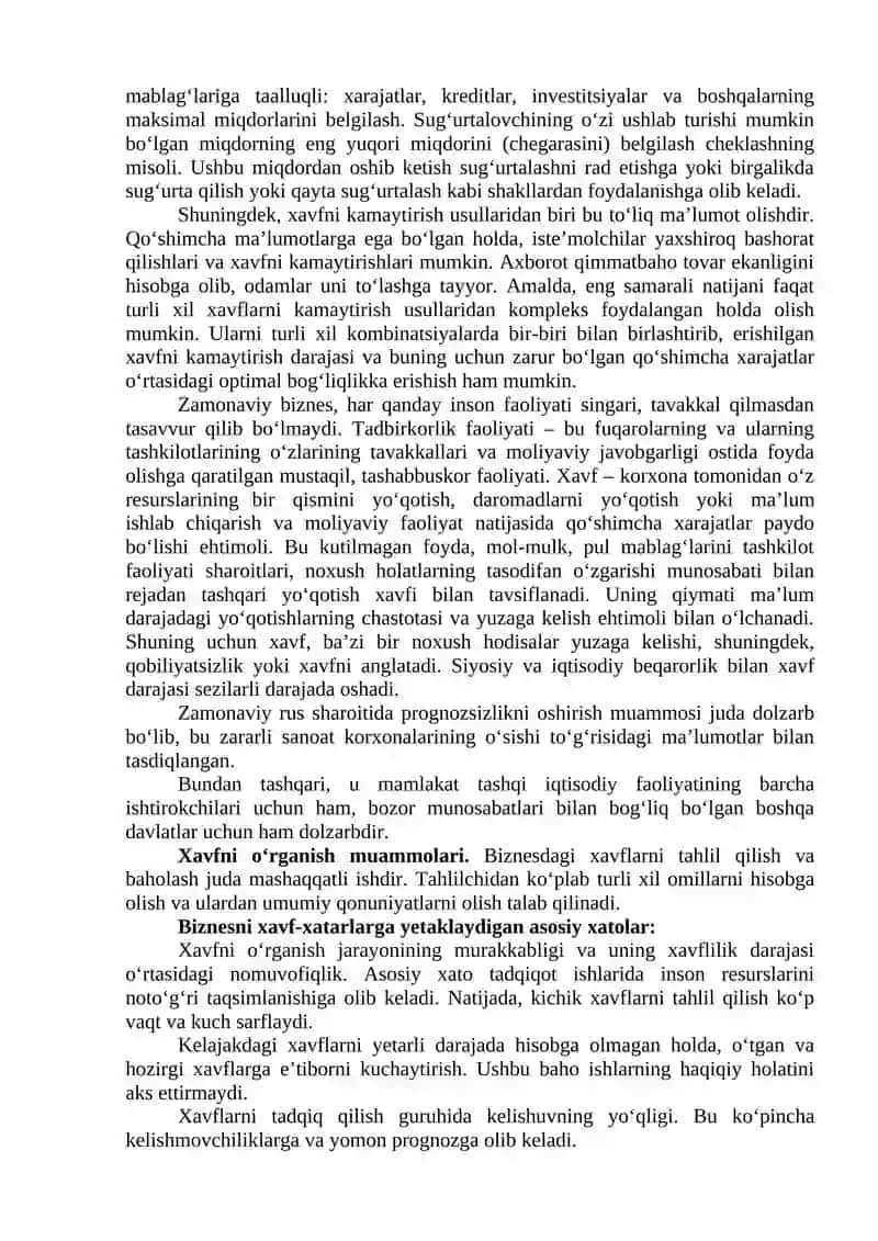 Tavakkalchilikni boshqarish va xavflarni kamaytirish yo‘llari 4