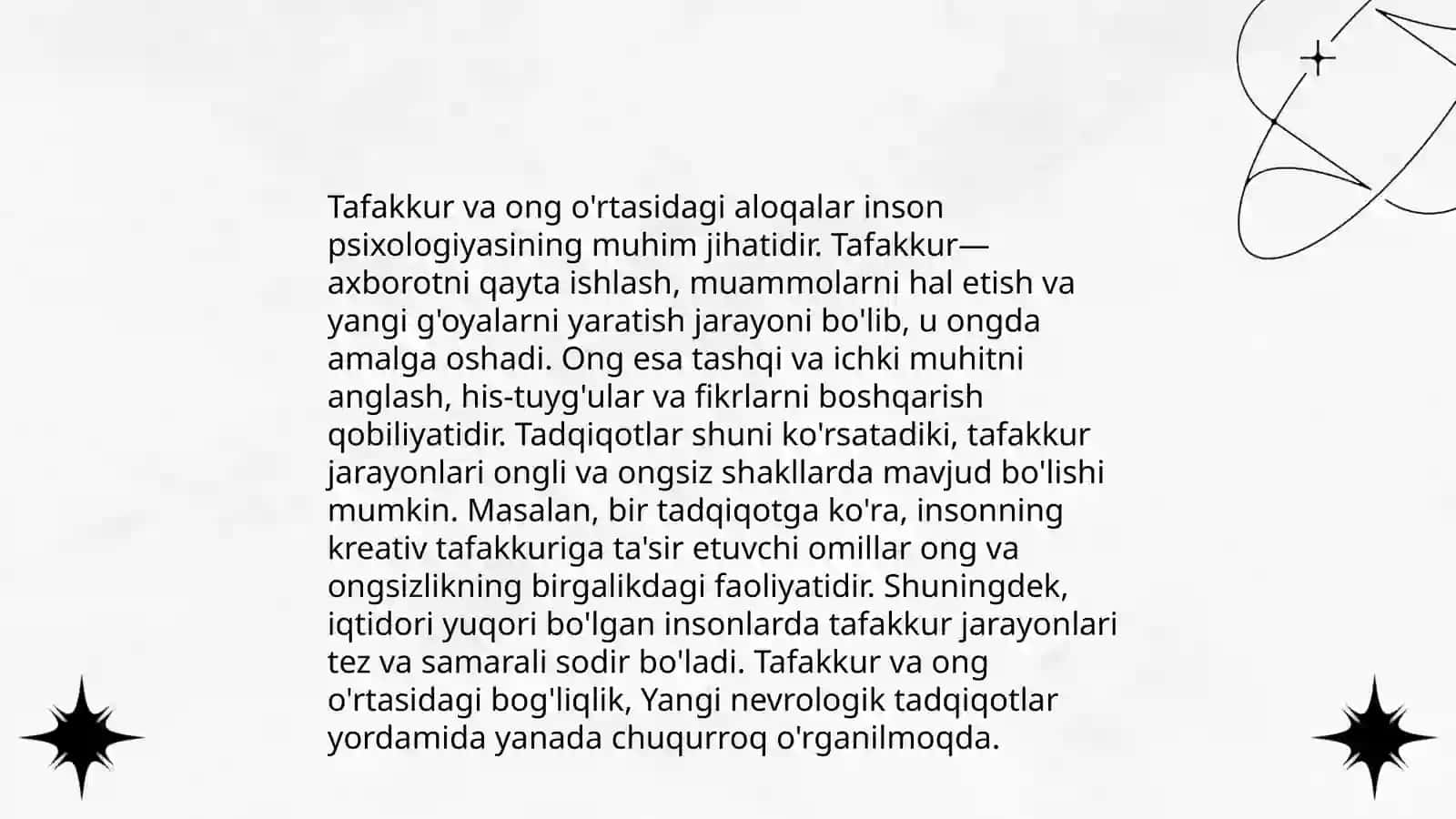 Bilish jarayonlari va Taffakur 4