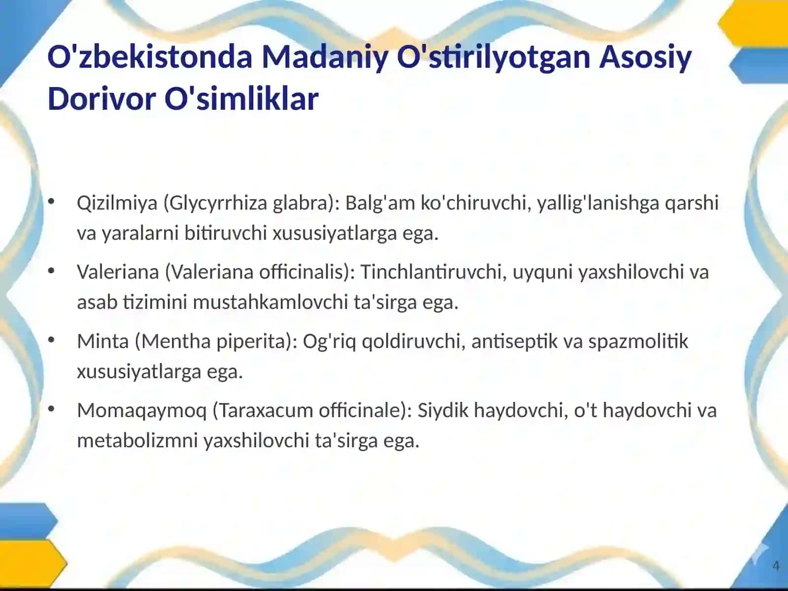 Dorivor O'simliklarga Ta'rif 4
