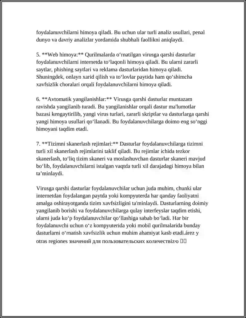 VIRUSGA QARSHI DASTURLAR 4