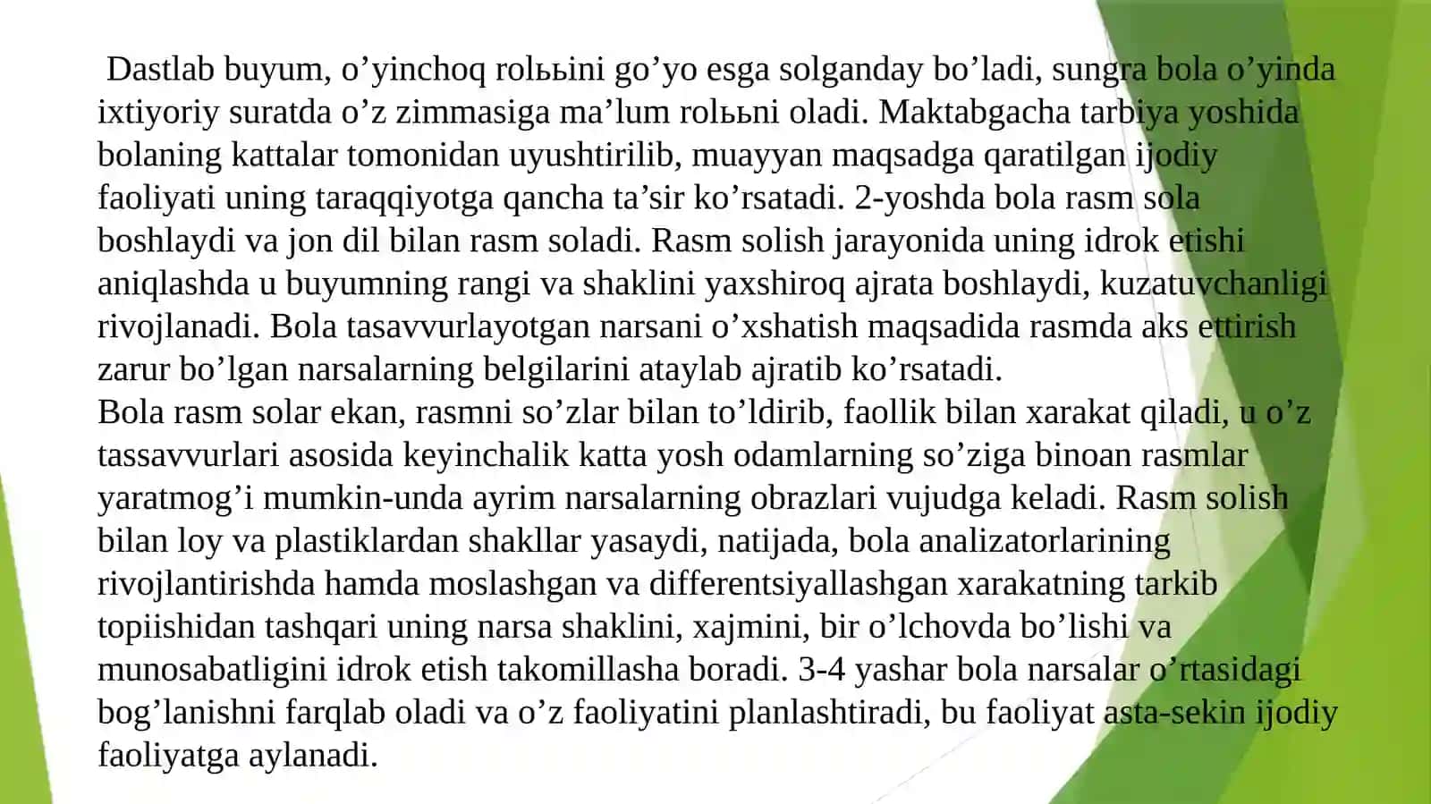 Bolaning nutqi tarbiya, o’qish nilim olish jaroyinida rivojlanishi 4