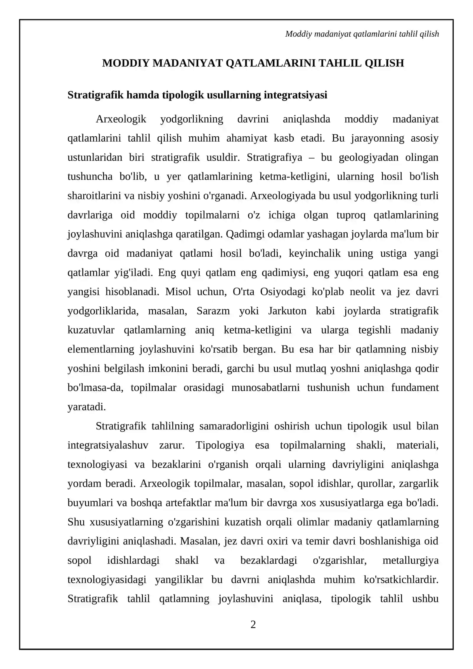 Arxeologik yodgorlikning davrini aniqlash usullari 4