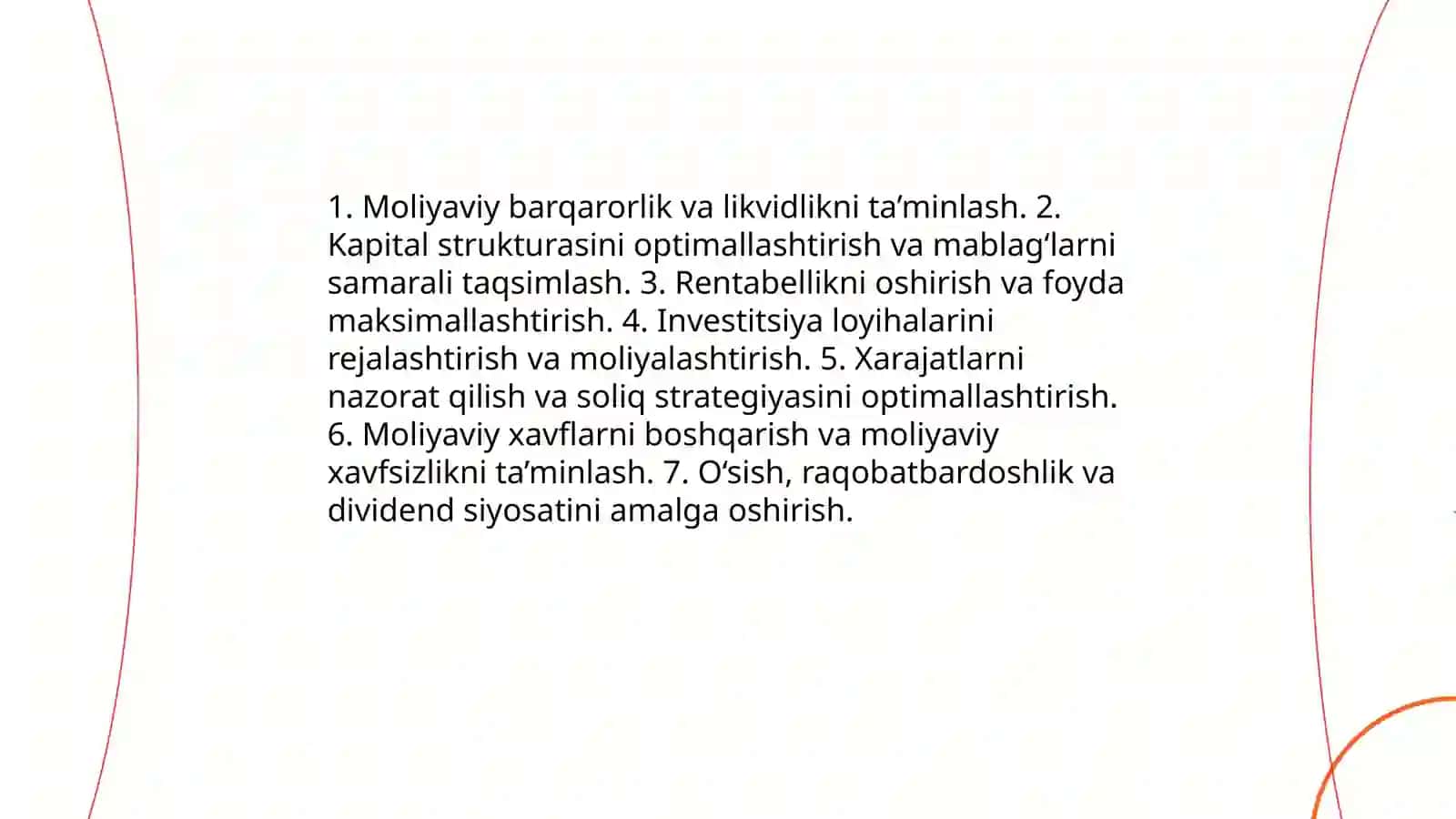 Korxona moliyasining mazmuni va vazifalari 4