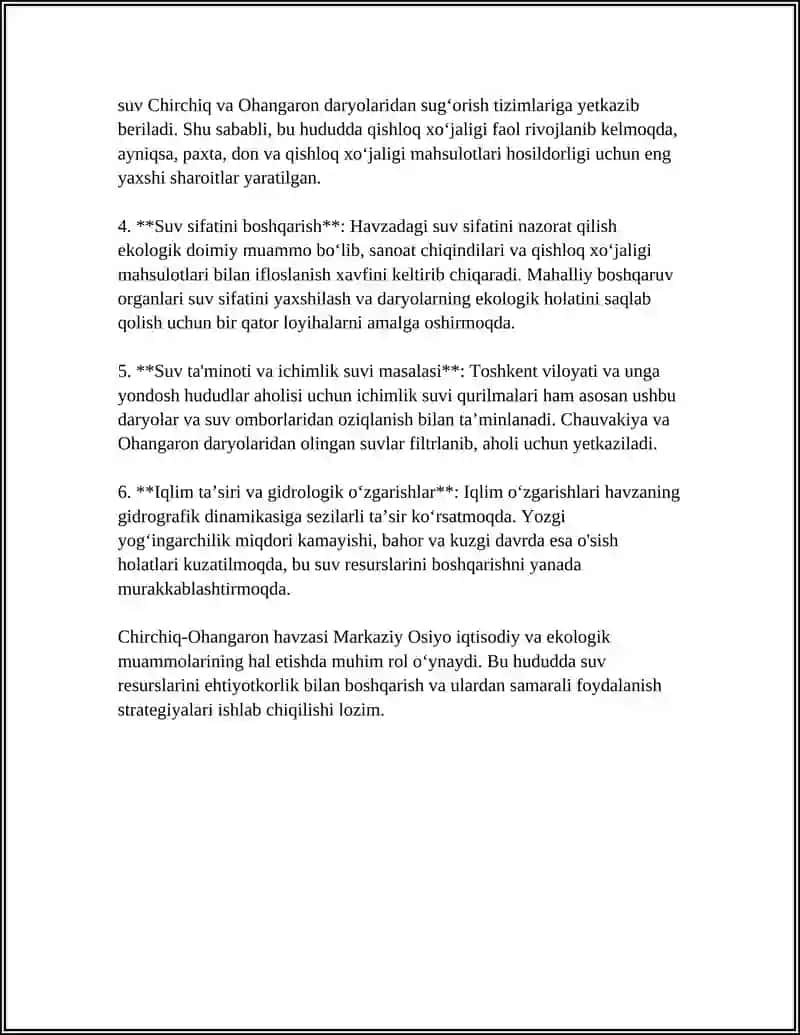 CHIRCHIQ OHANGARON HAVZASI GIDROGRAFIYASI 4