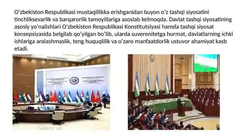 O'zbekistonning markaziy osiyodagi tinchlik va barqarorlikni saqlashdagi o'rni 4