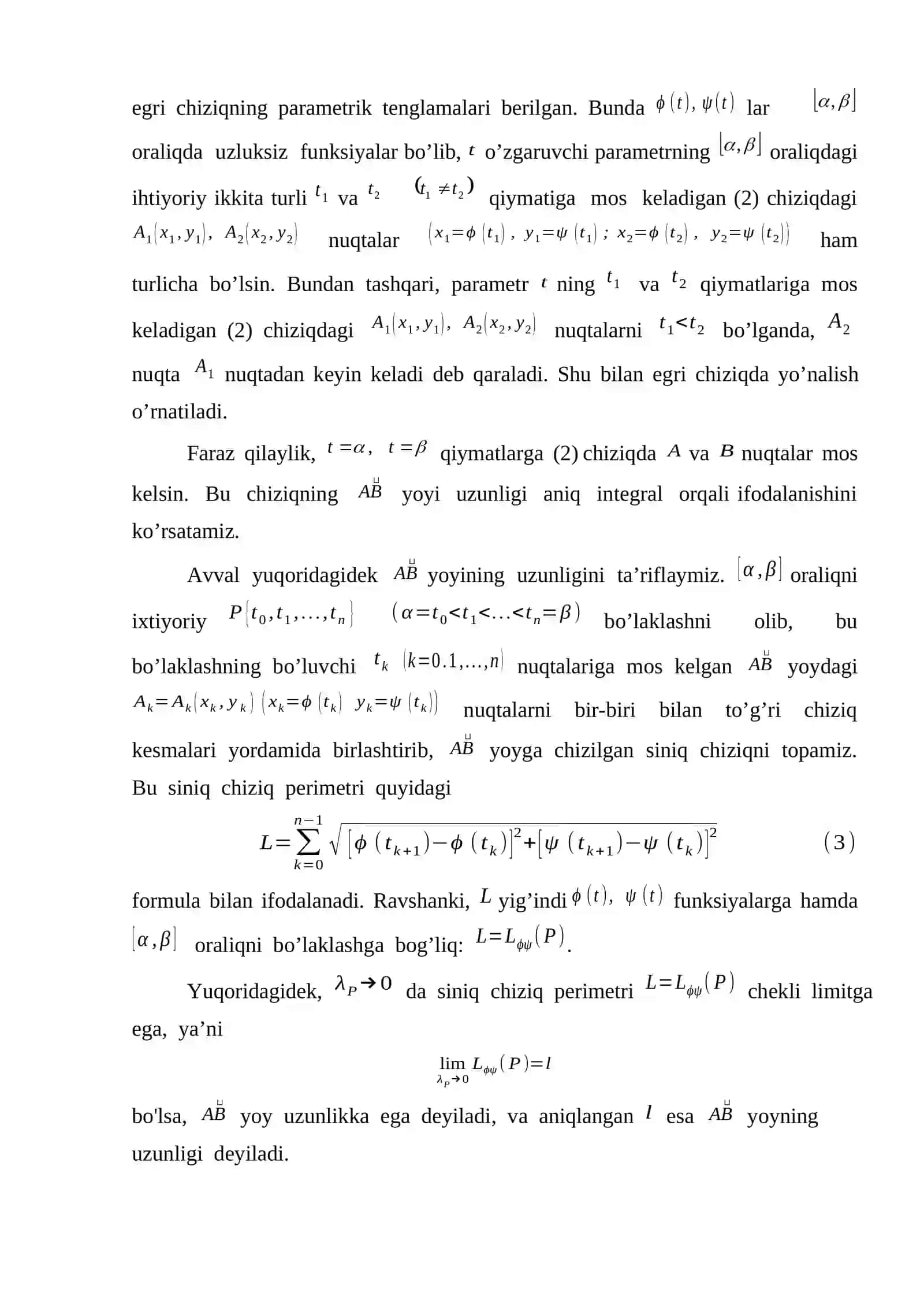 ANIQ INTEGRALNING EGRI CHIZIQLI YOY UZUNLIGINI HISOBLASHGA TATBIQI 4