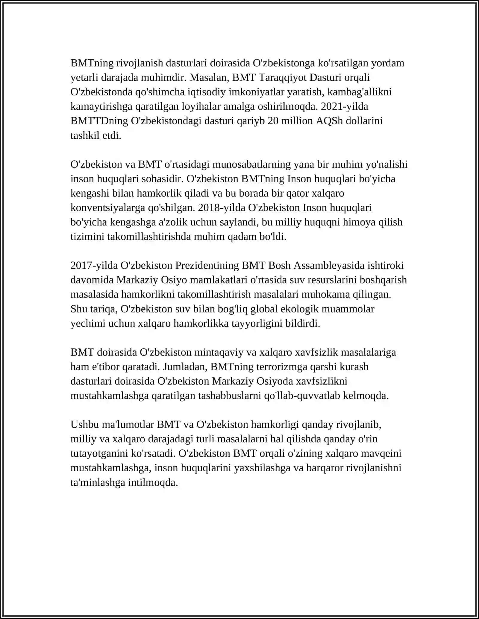 O‘ZBEKISTONNING HALQARI TASHKILOTLAR BILAN ALOQALARI 4