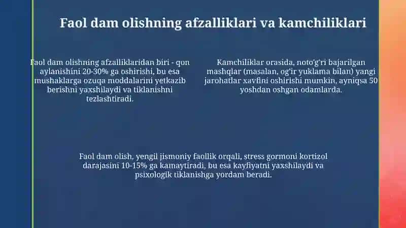 Faol va sust dam olish 4