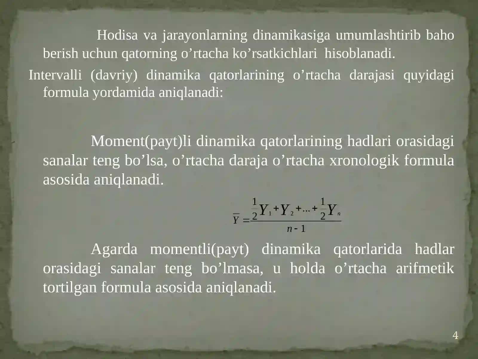 Vaqtli qatorlar 4