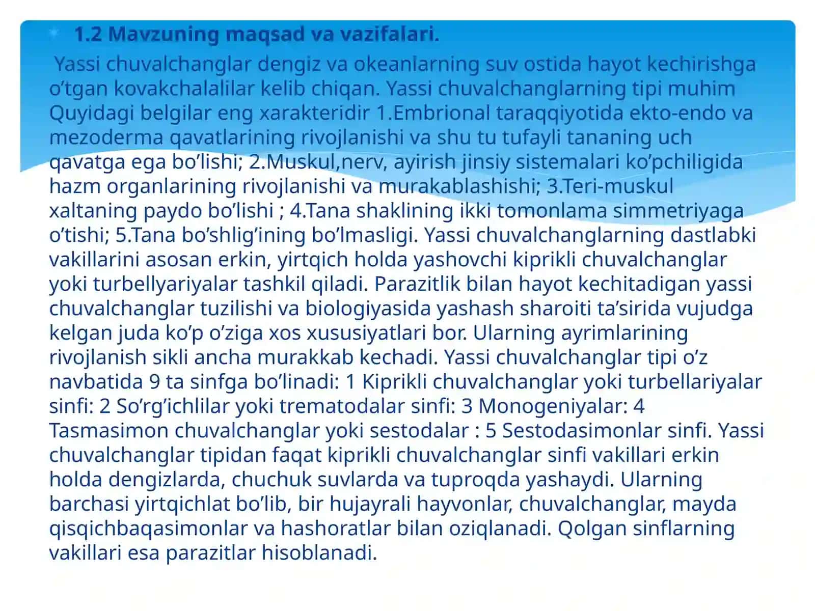 Yassichuvalchanglarning rivojlanish sikli - parazitlik hayot mahsuli 4