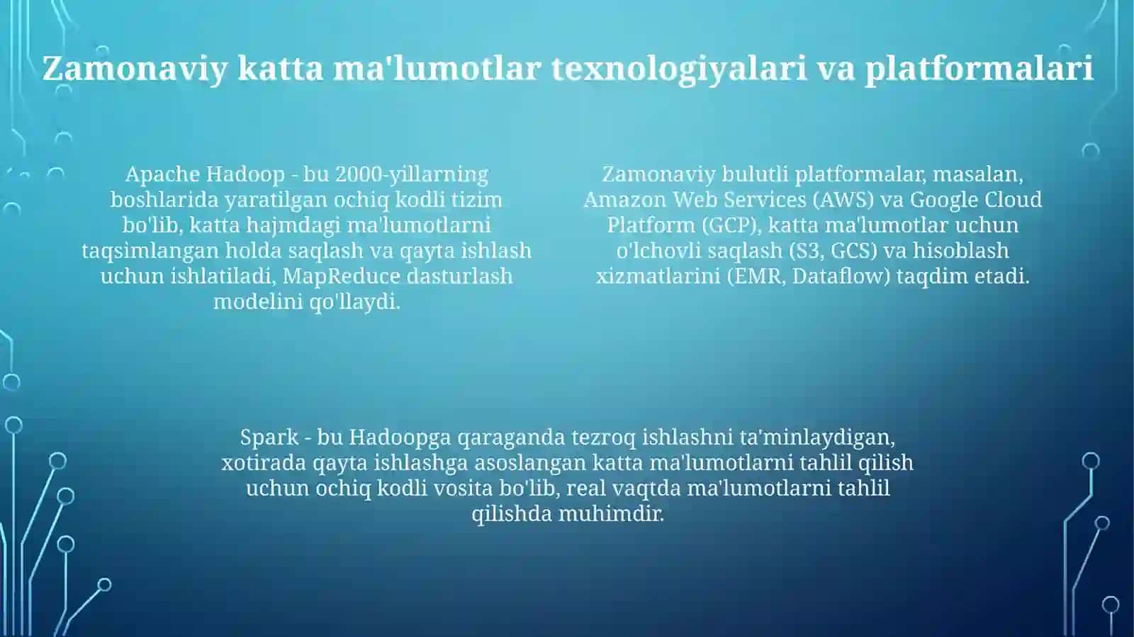 Katta ma'lumotlar texnologiyalari 4