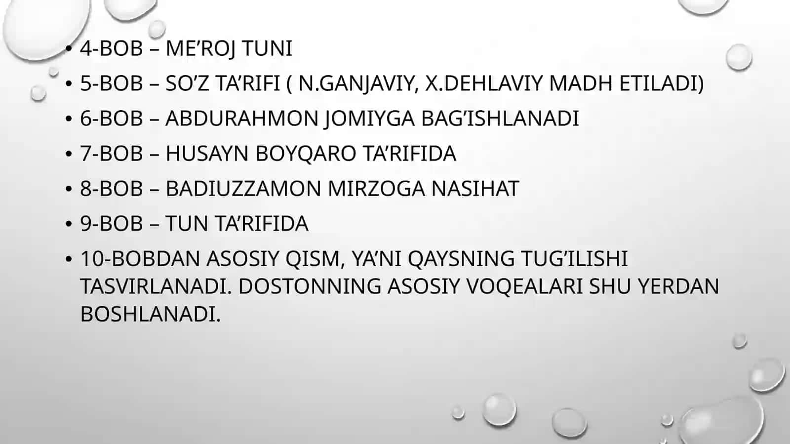 “Layli va Majnun” dostonining boblar bo’yicha tahlili 4