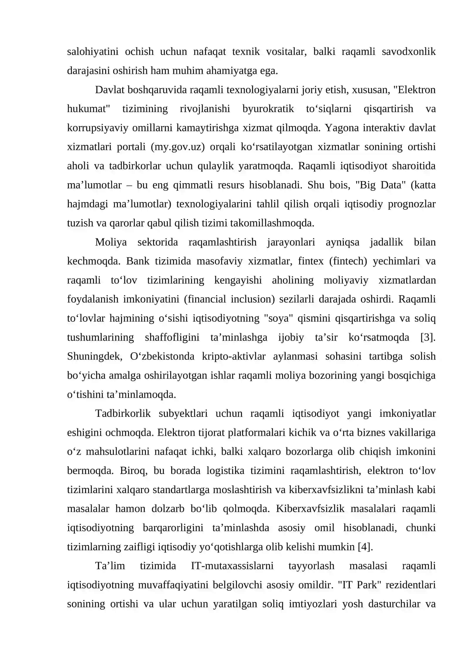 O'ZBEKISTONDA RAQAMLI IQTISODIYOTNING RIVOJLANISHI 4