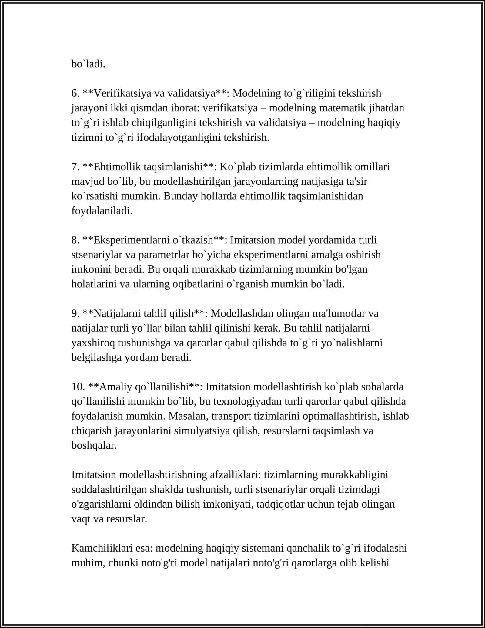 Imitatsion modellashtirish 4