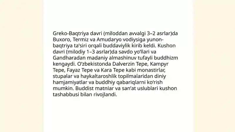 Oʻzbekistonda buddaviylik dinining tarixiy ildizlari 4