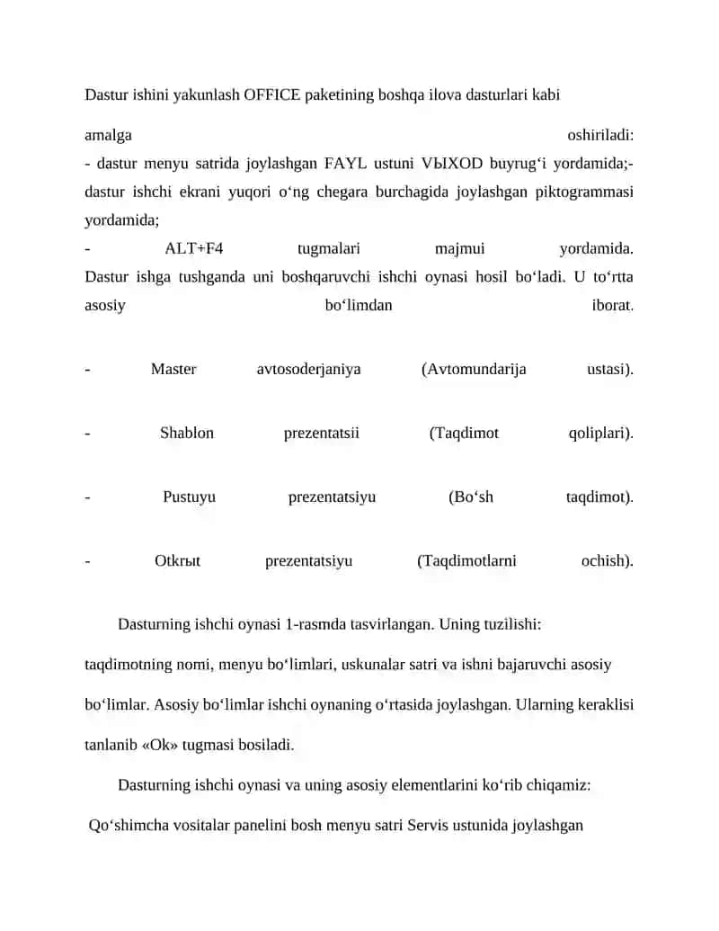 Power Point dasturi 4