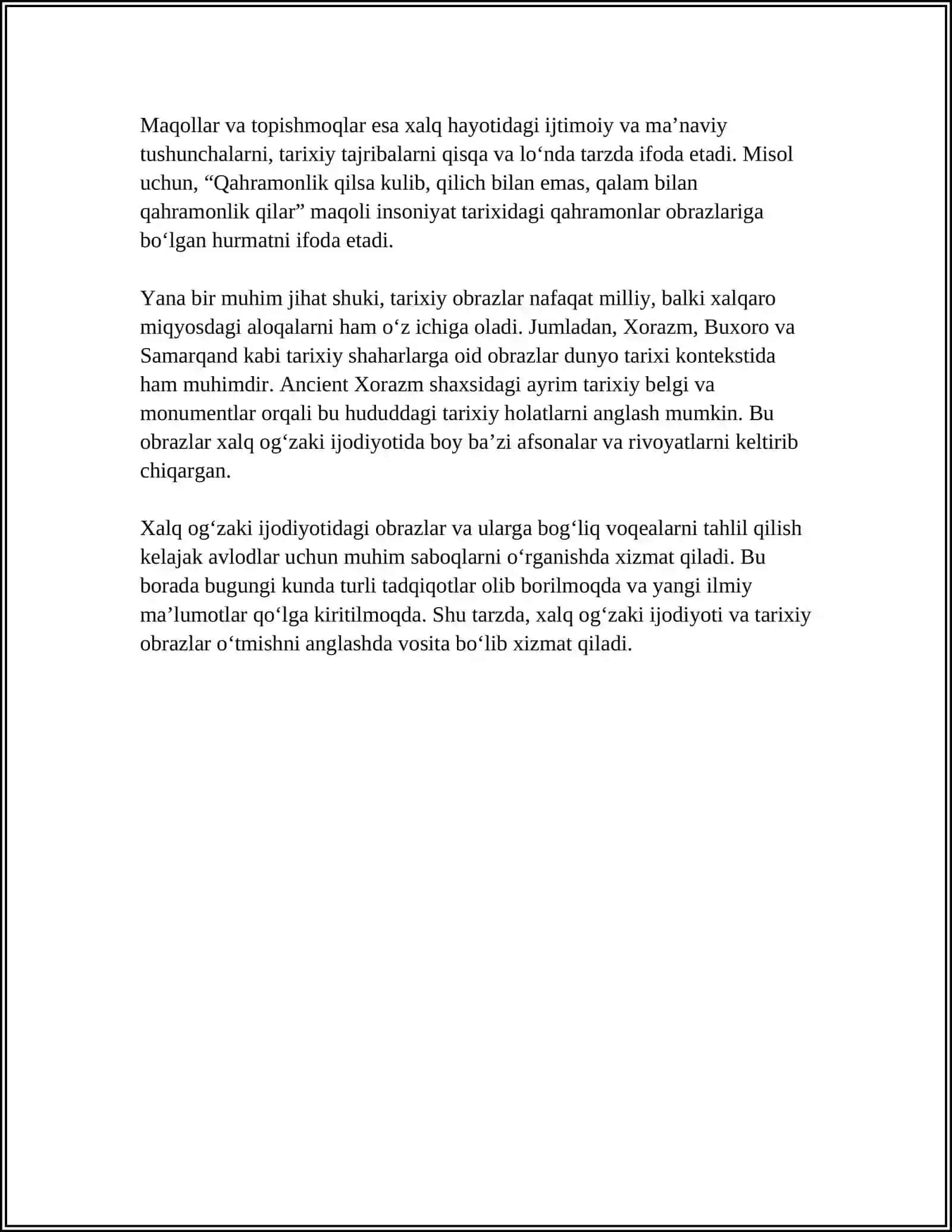 Xalq og‘zaki ijodiyoti va tarixiy obrazlar 4