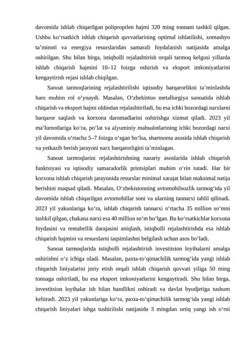 Sanoat tarmoqlarining joriy va istiqbolli faoliyatini rejalashtirishda shartnoma munosabatlarining ahamiyati va o‘rni 4
