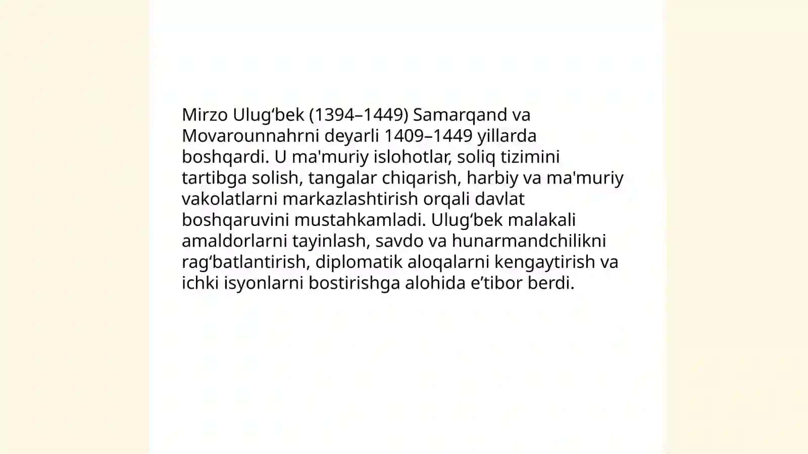 Mirzo Ulugʻbekning Hayoti va Faoliyati 4