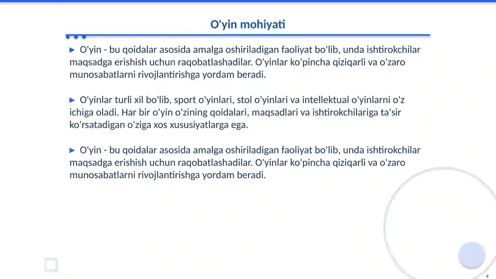 Jismoniy mashq oʻyin va harakat faoliyatining farqlari 4