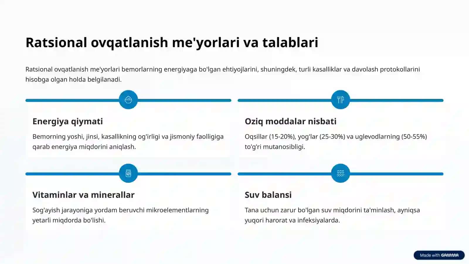 Bemorlarning ovqatlanishini tashkil qilish va sifatini nazorat qilish 4