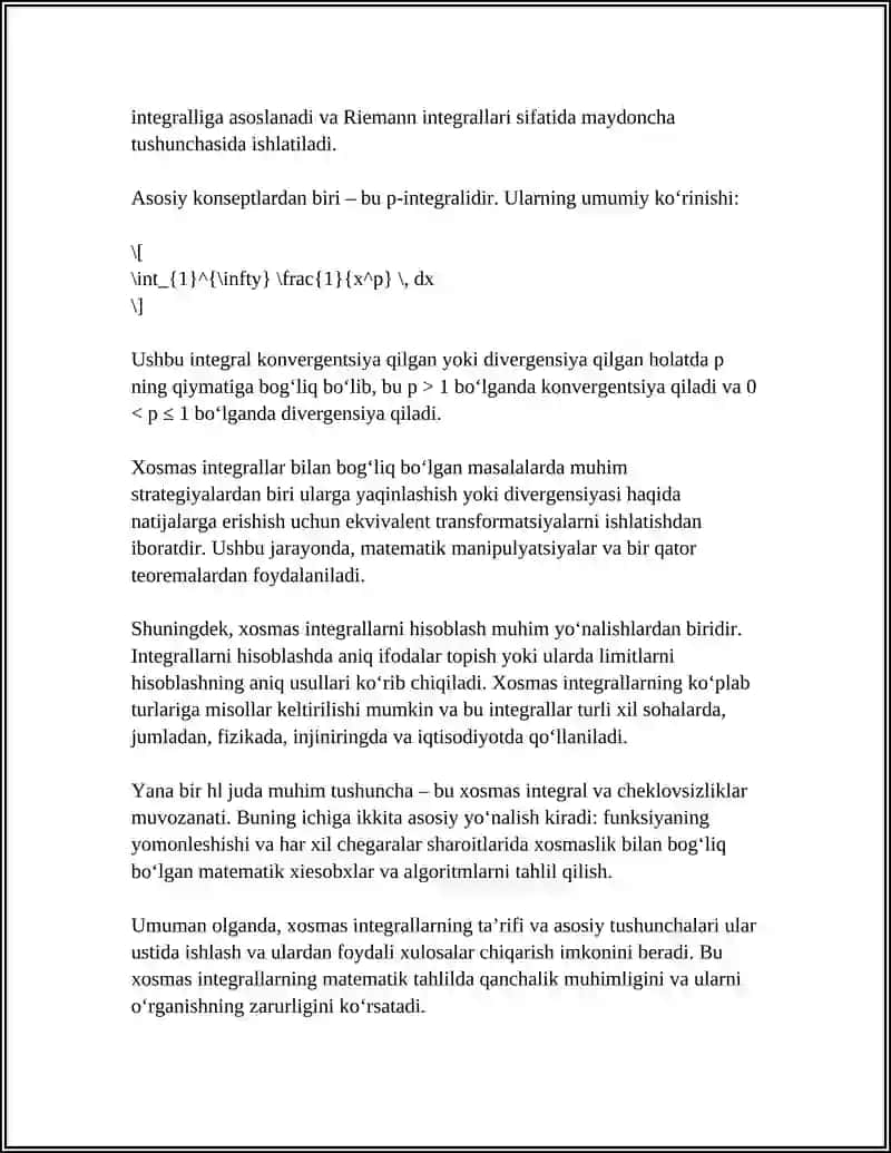 Xosmas Integrallar 4