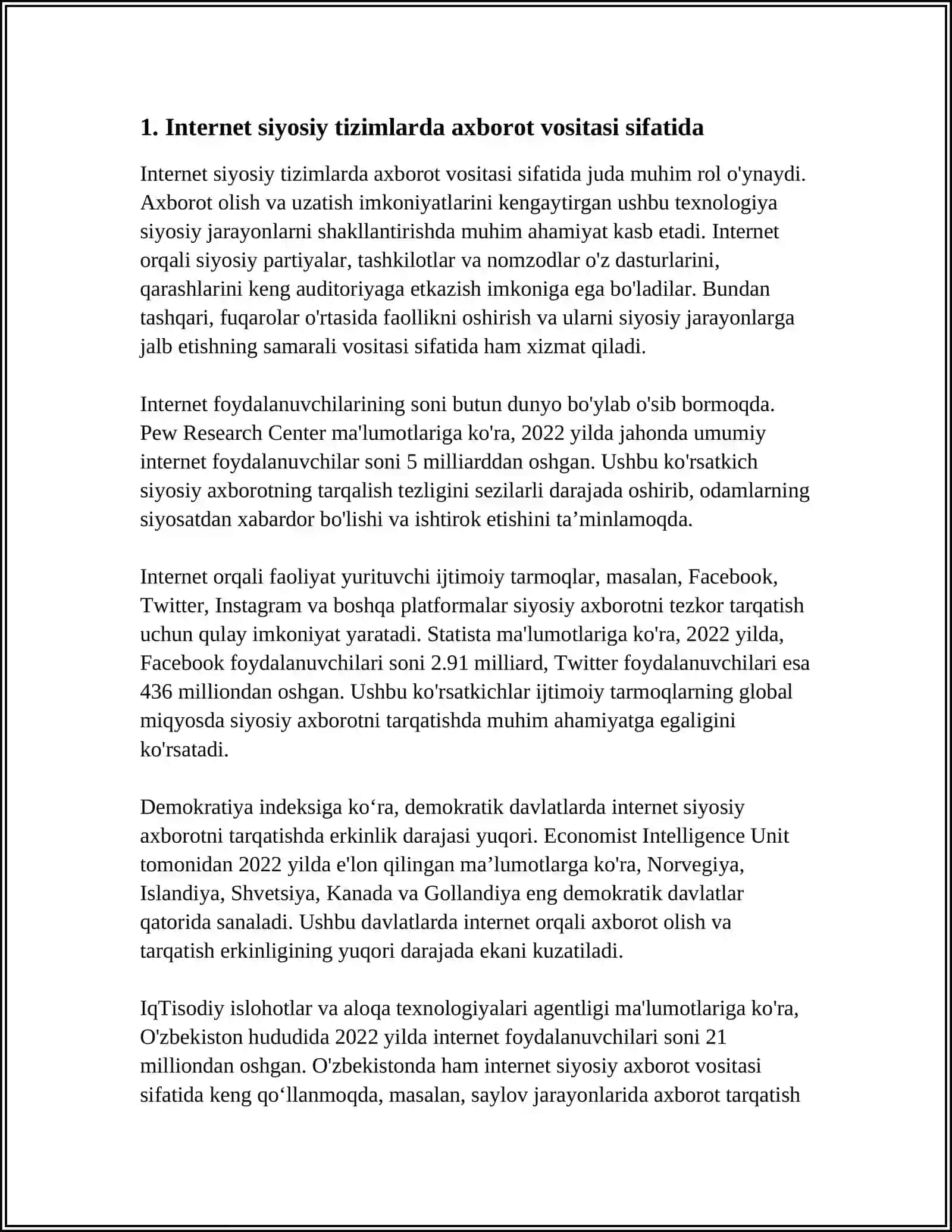 INTERNET TEXNOLOGIYALARI SIYOSIY TIZIMNING BIR QISMI SIFATIDA 4