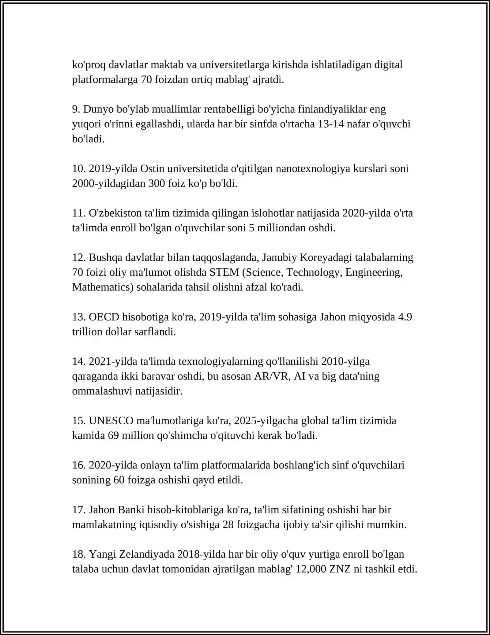 RIVOJLANISH VA TANLOVLAR 4