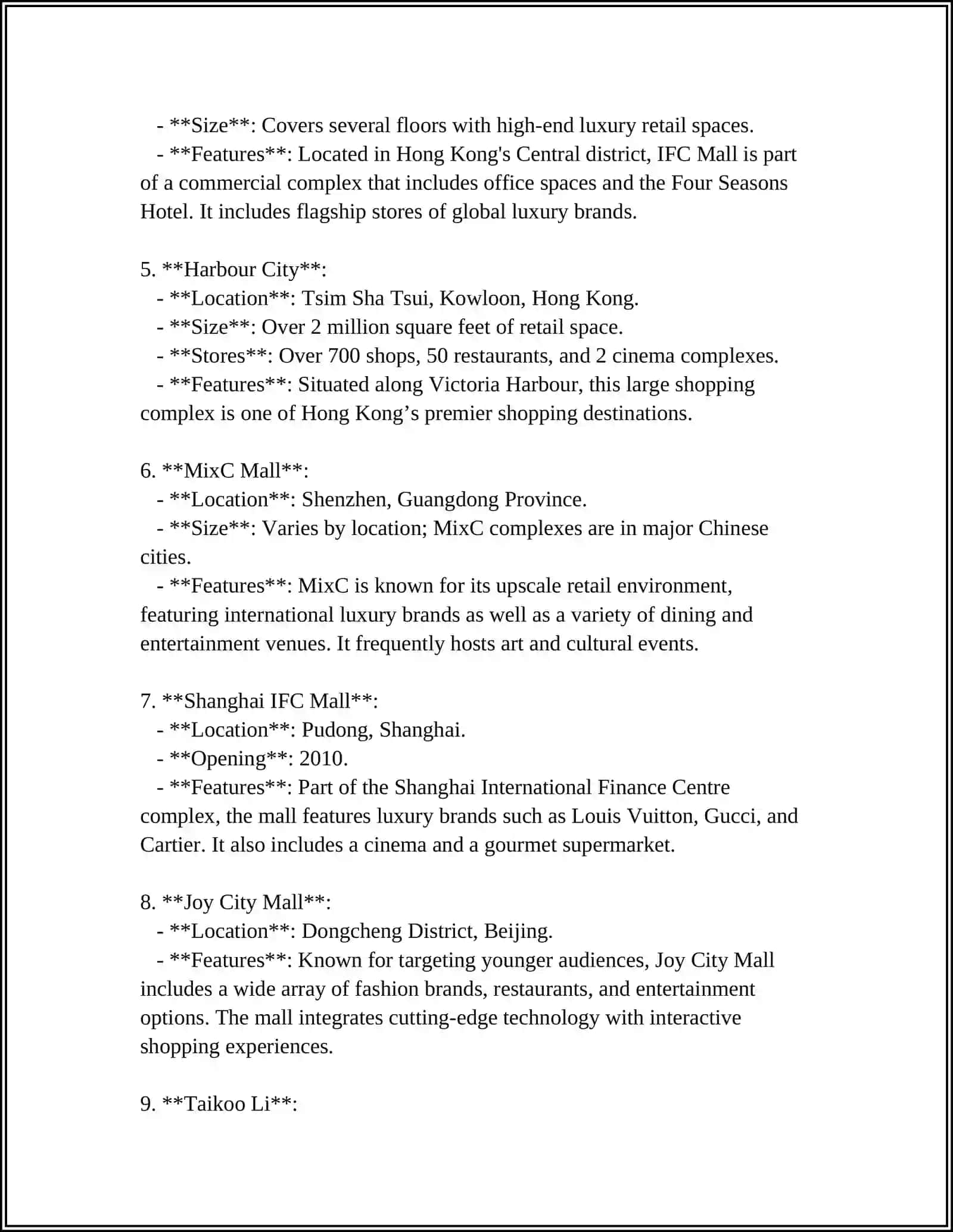 Referat: THE TOP SHOPPING MALL'S IN CHINA KOREA AND JAPAN 4