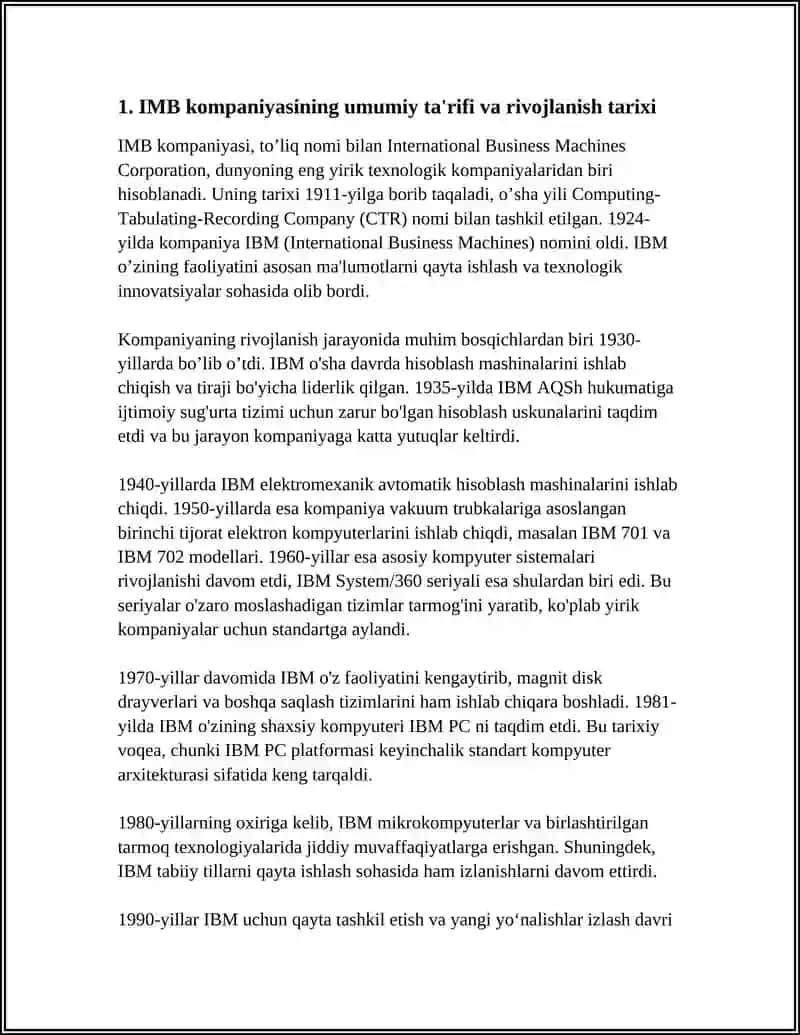 IMB KOMPANIYASI VA UNING ZAMONAVIY QURILMALARI 4