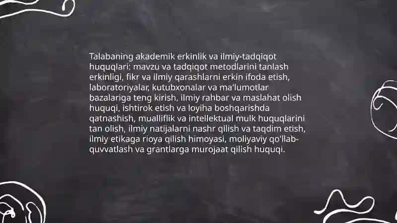 Talabalarning ta'lim olish huquqi va sifatli ta'limga bo'lgan kafolatlari 4