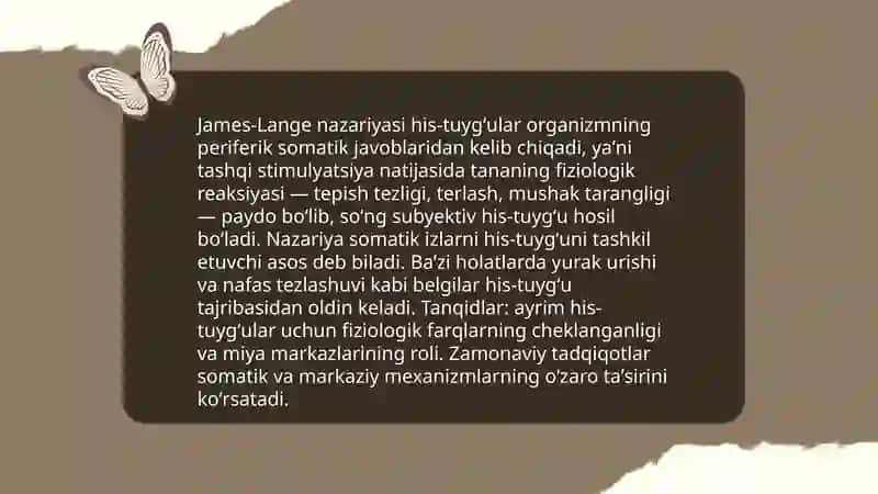 Emotsiya haqida psixologik nazariyalar 4