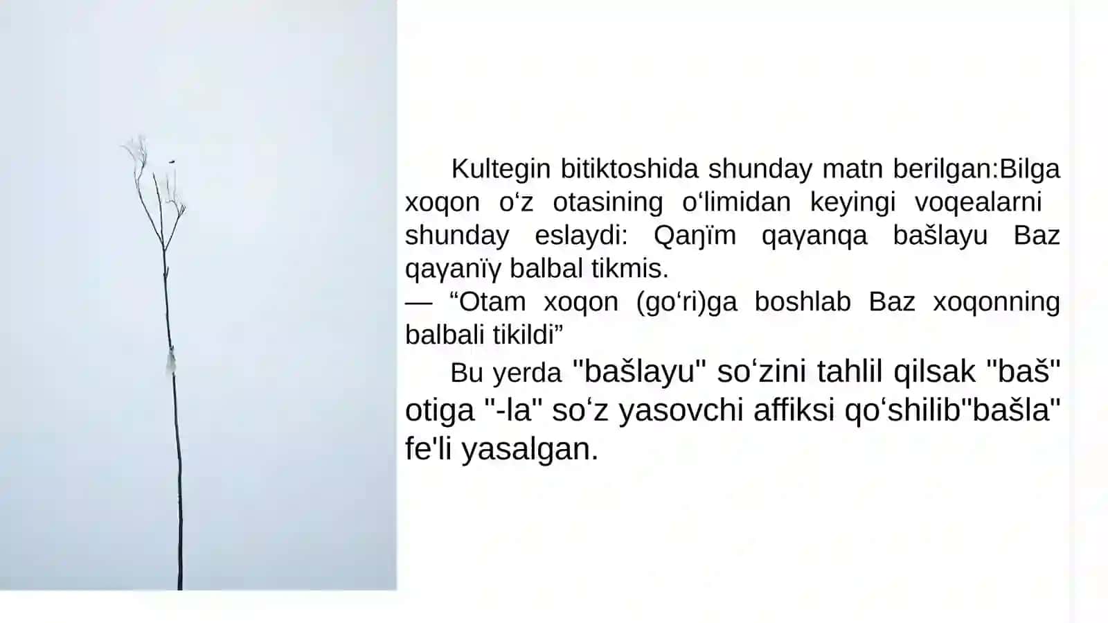 Kultegin bitigtoshi matndagi soʻz yasovchi affikslar 4