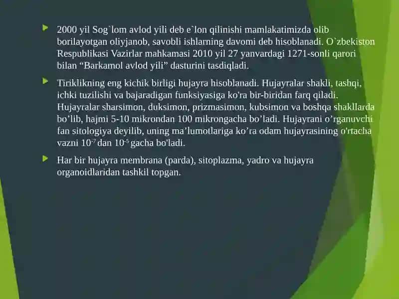 Ma’ruza. Kirish. Osish va rivojlanishning umumiy qonuniyatlari 4