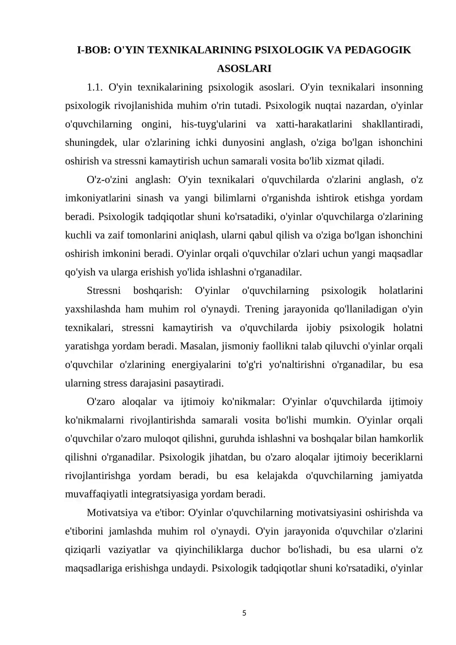 TRENING JARAYONIDA QOʻLLANILADIGAN OʻYIN TEXNIKALARINING PSIXOPEDAGOGIK AHAMIYATI 4