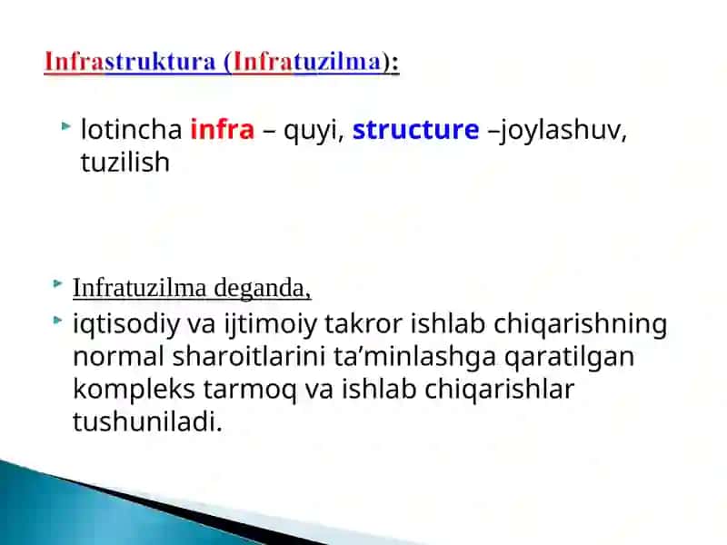 Qishloq xo’jaligida infratuzilmaning mohiyati va ahamiyati 4