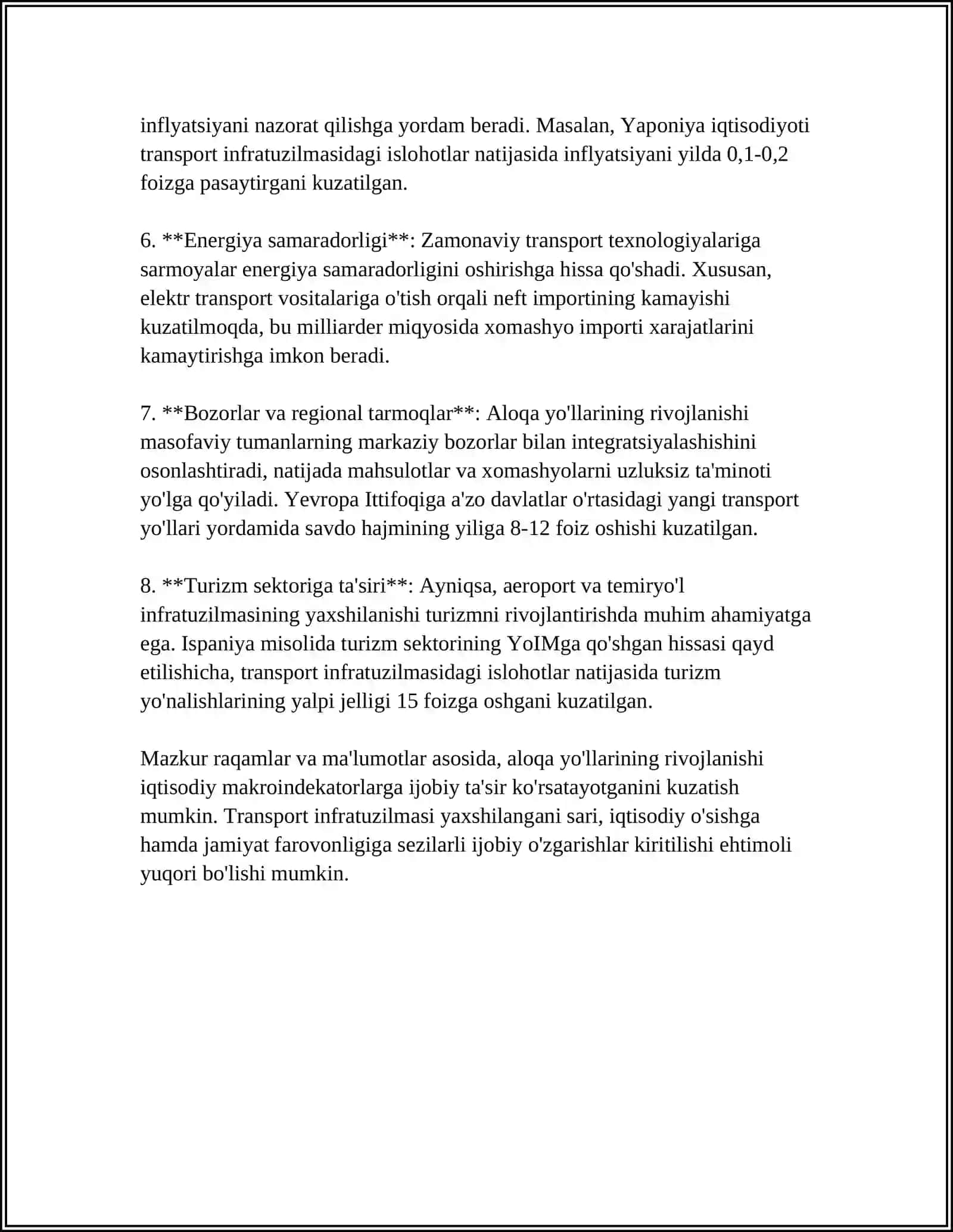 ALOQA YOʻLLARINING IQTISODIYOT TARMOQLARINI RIVOJLANTIRISHDAGI OʻRNI 4