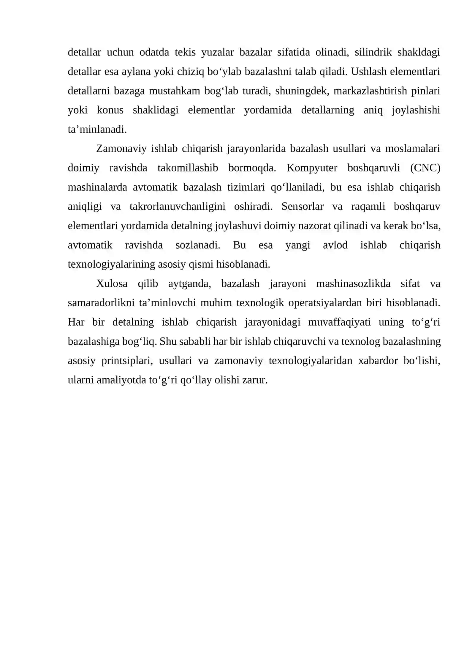 BAZALASHNING AHAMIYATI. PRIZMATIK, UZUN SILINDRIK VA KALTA SILINDRIK DETALLARNI BAZALASH USULLARI 4