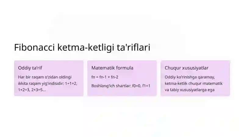 Fibonacci Raqamlari: Matematikaning Sehrli Ketma-ketligi 4